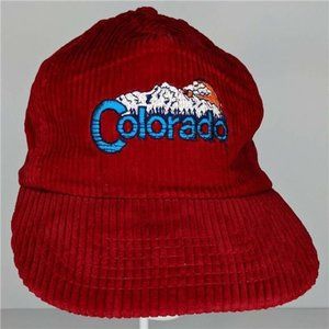 Vintage Colorado Corduroy Leather Stapback Hat Patch 90s Eagle